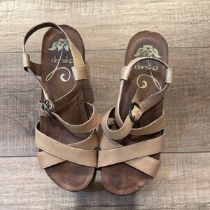 Dansko Tan Leather Strappy Sandals